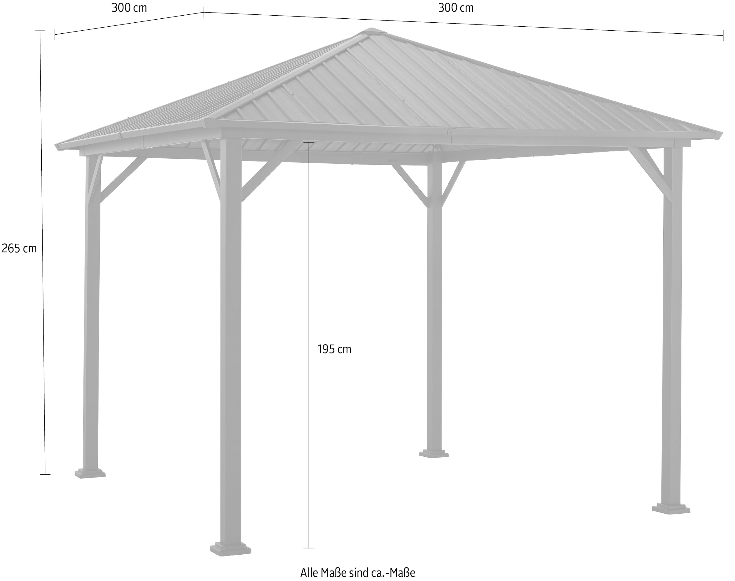 KONIFERA Pavillon »Samos« BxT: 300x300 cm, Stahlgestell, ohne Seitenteile