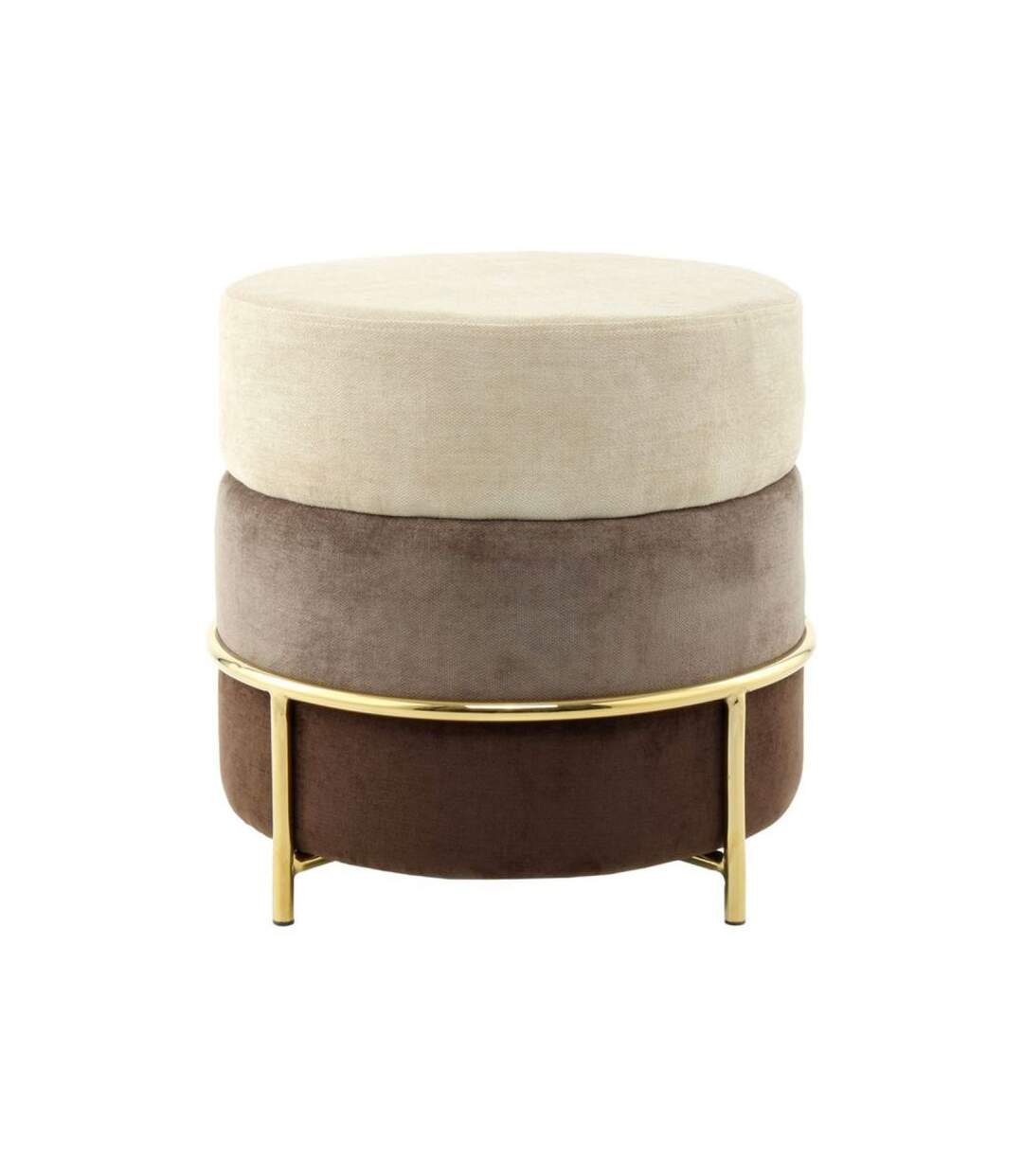 Paris Prix - Pouf Design En Velours matilda 48cm Marron