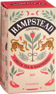 Hampstead Tea Bio Grüntee & Himbeer Beutel, 20 Stück