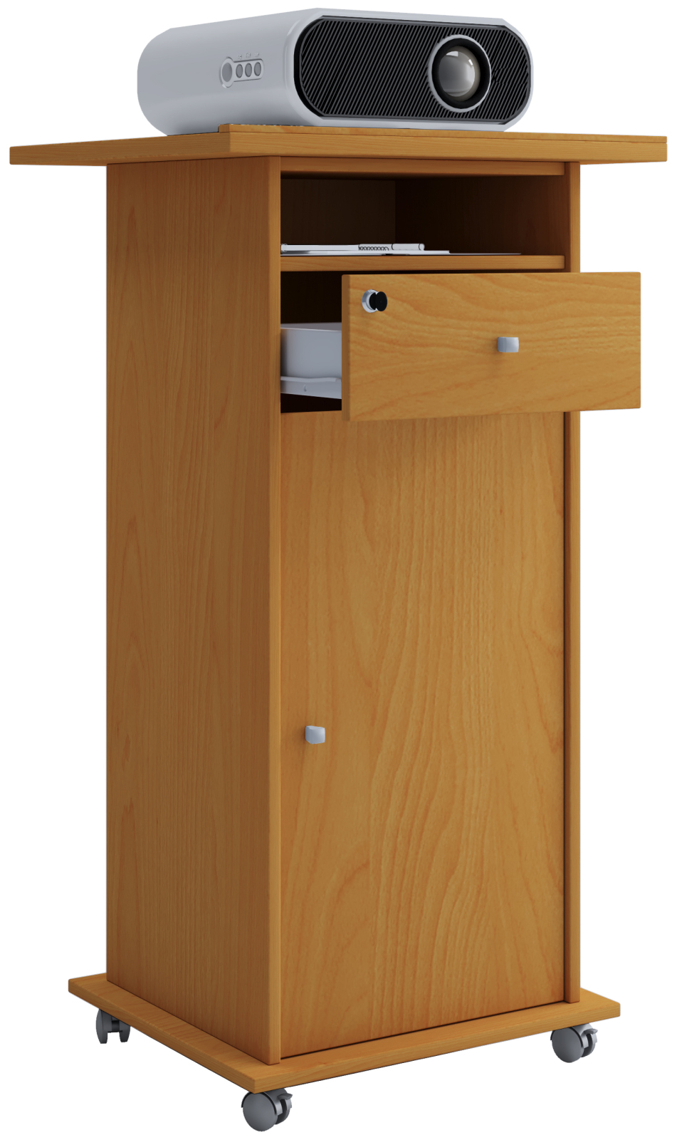 Beamer-Stand NETA - Buche - Drehtür - Schublade - 60 cm