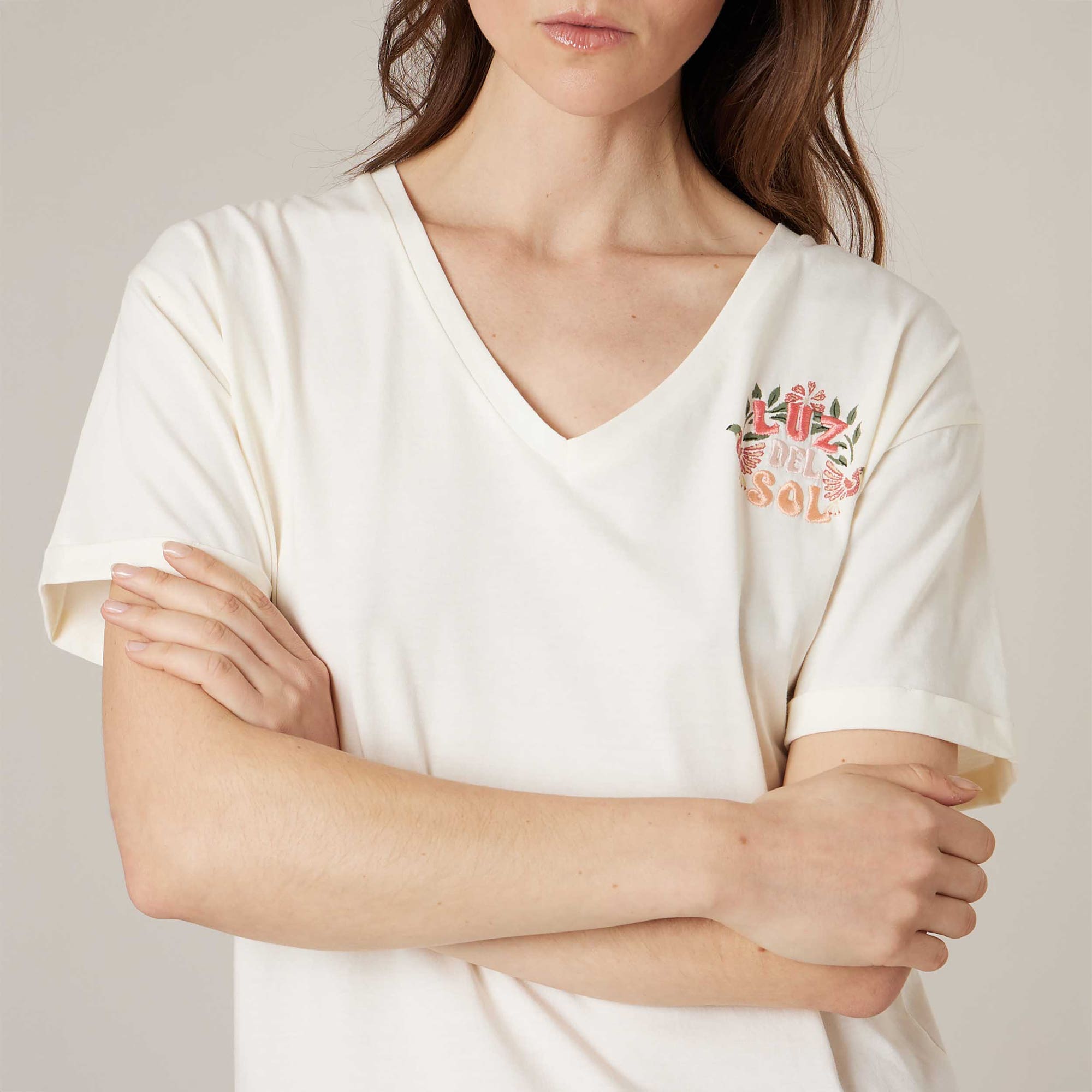 T-shirt Femme beige