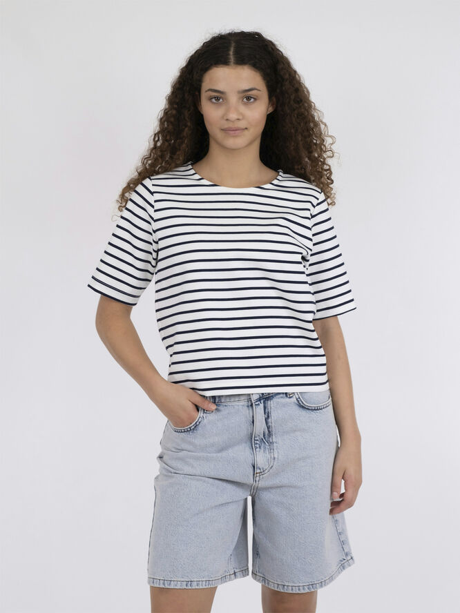Neo Noir Soanie Stripe Tee Navy