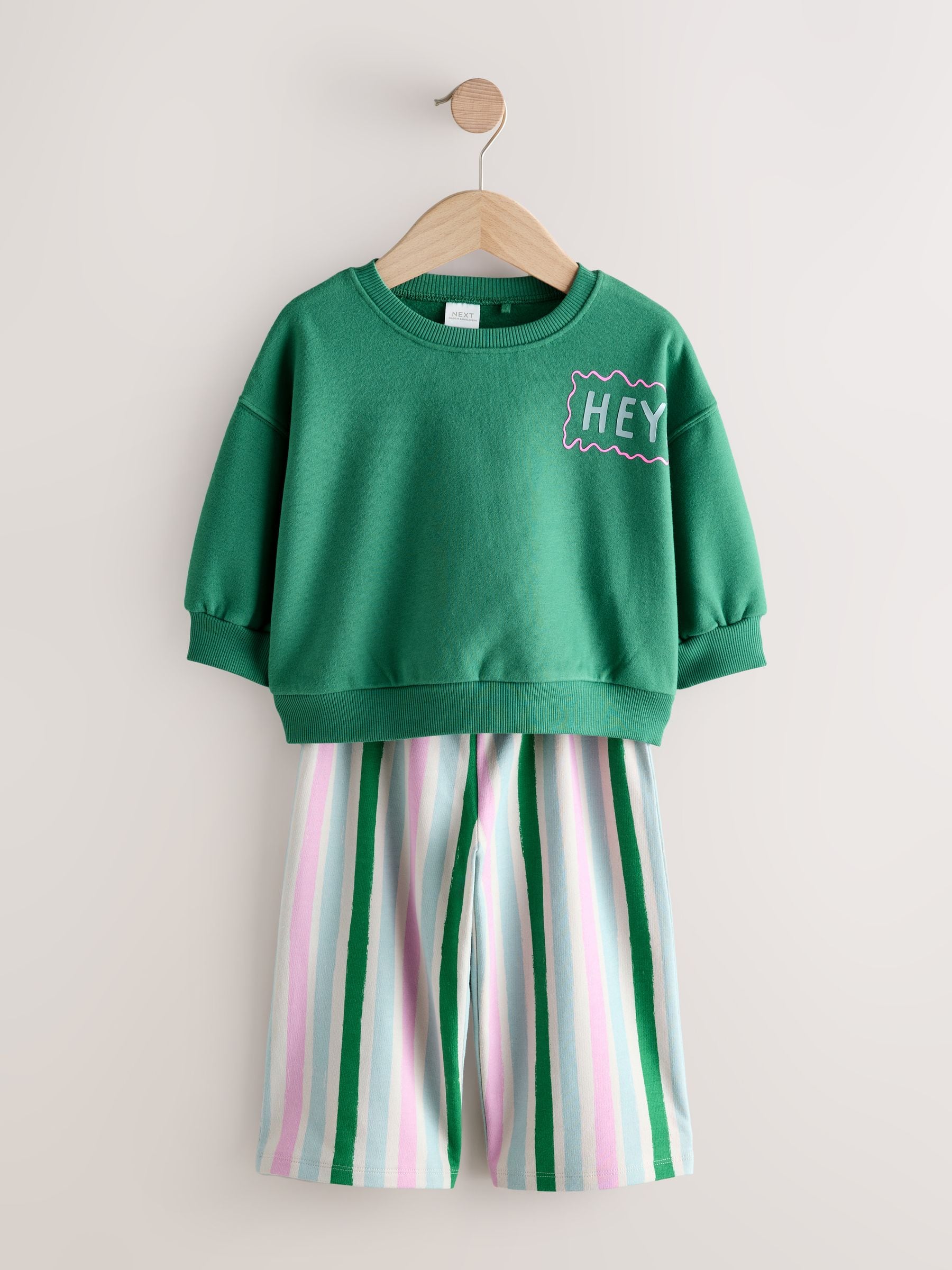 Groen/roze - Set van 2 tops en broeken (3mnd -7jr)