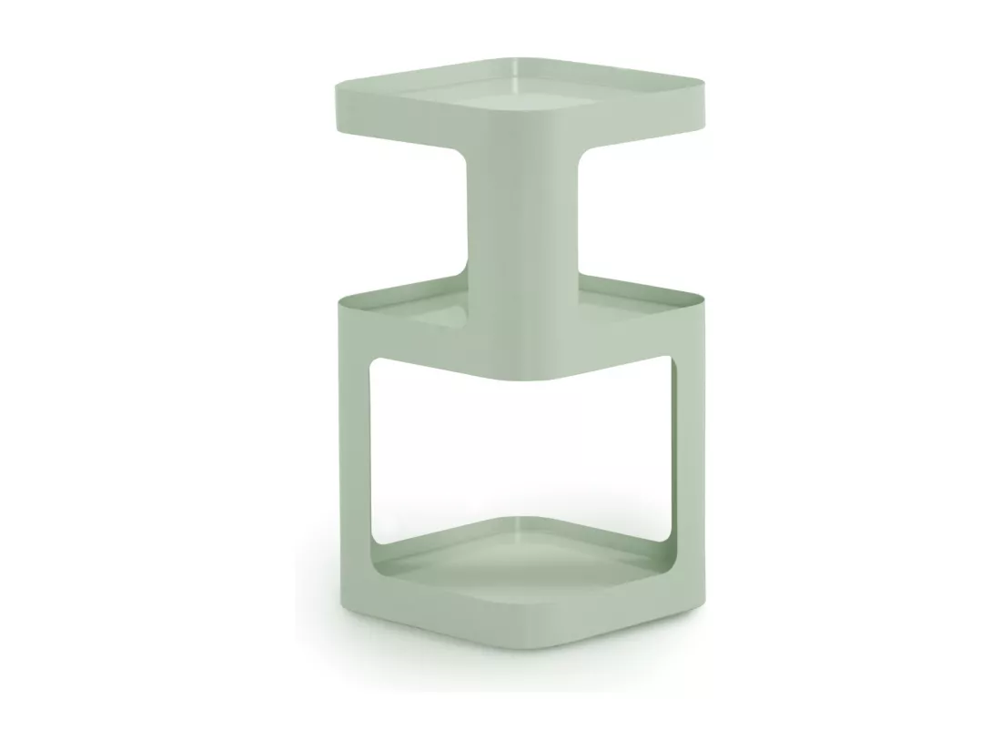 Table d'appoint en métal blanc