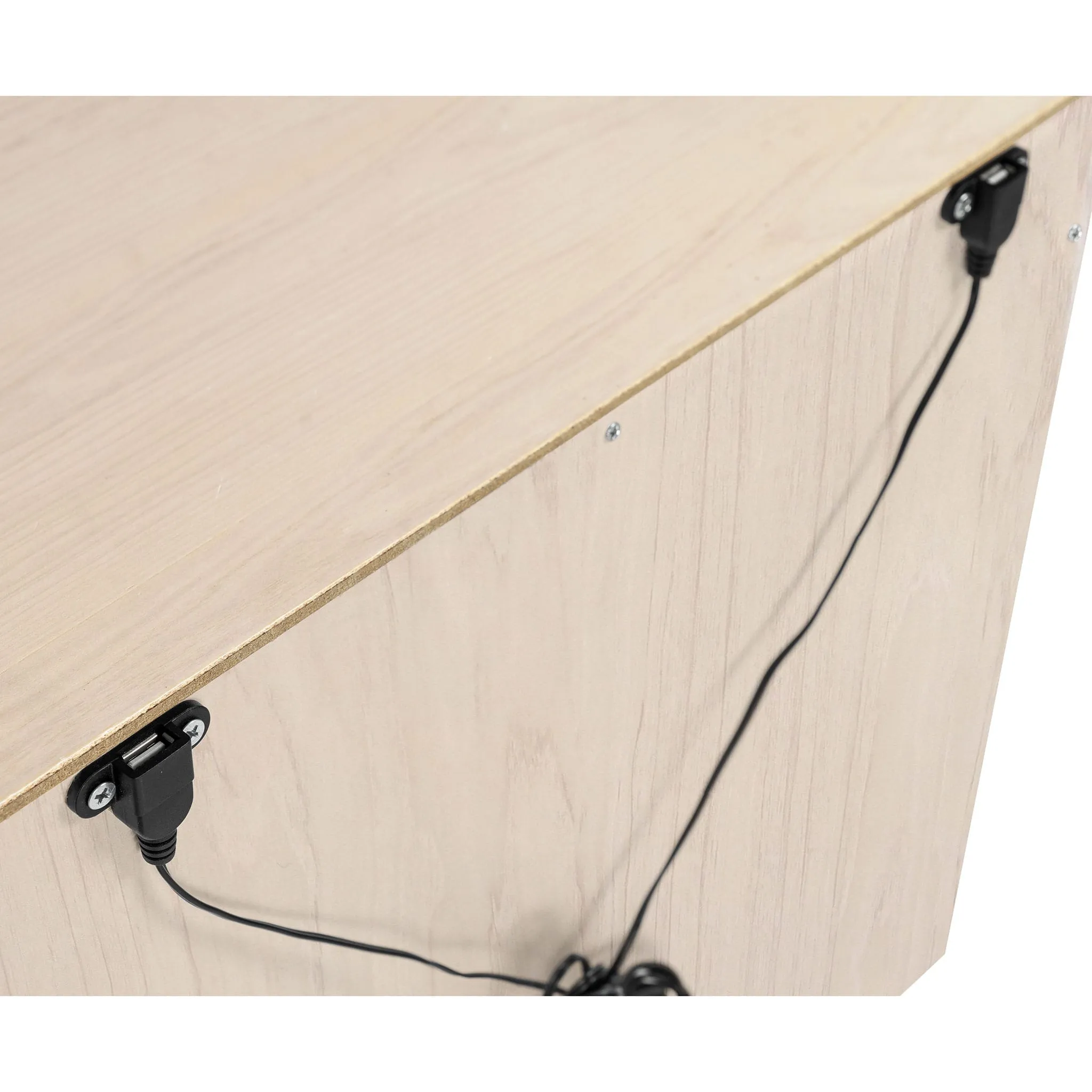 Babyletto Table de Nuit Hudson avec port USB - Naturel Blanchi  Blanc
