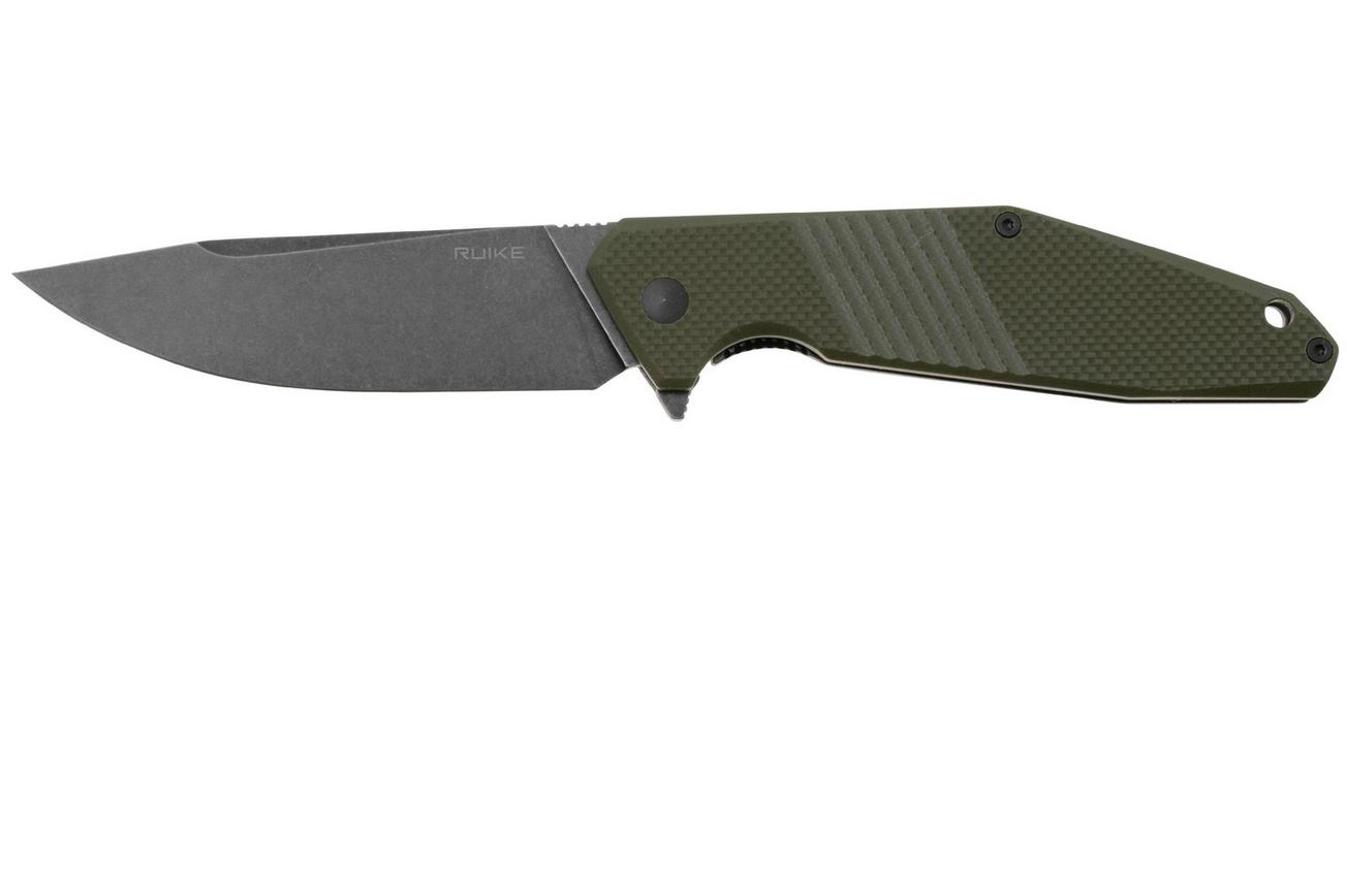 Ruike D191-G Blackwashed 8Cr13MoV, Green G10, zakmes