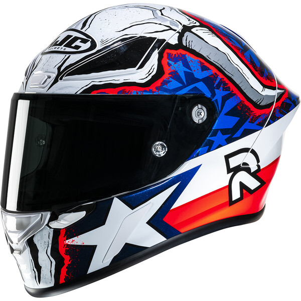 HJC - Casque RPHA 1 Garrett Gerloff Replica 2024 MC21 / Blanc / Bleu / Rouge