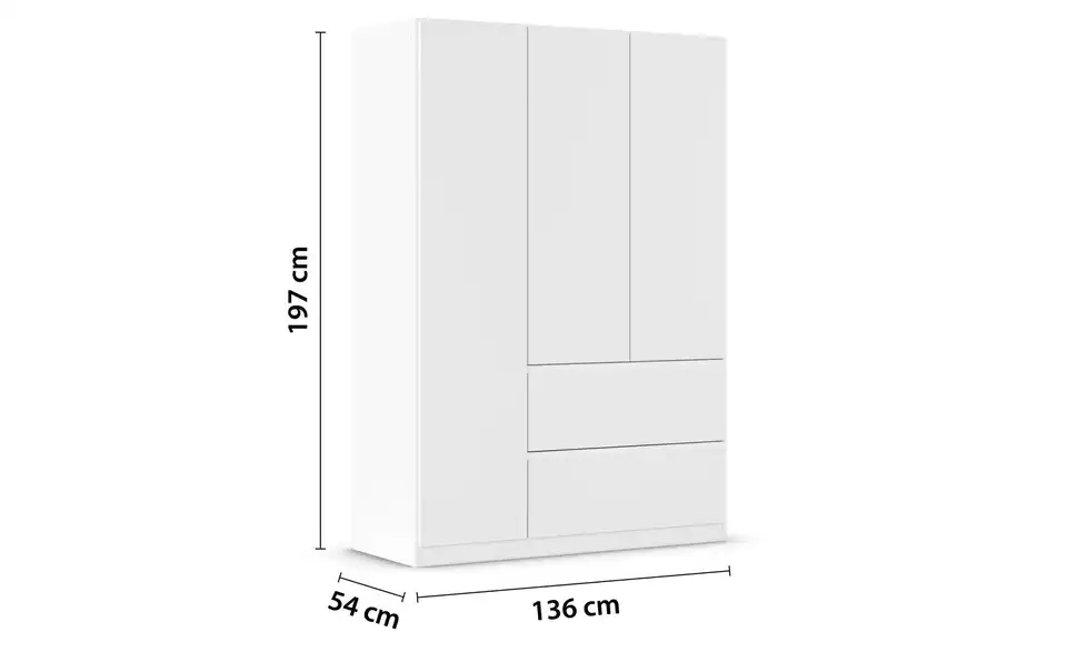 Drehtürenschrank 136 cm 3 Stück