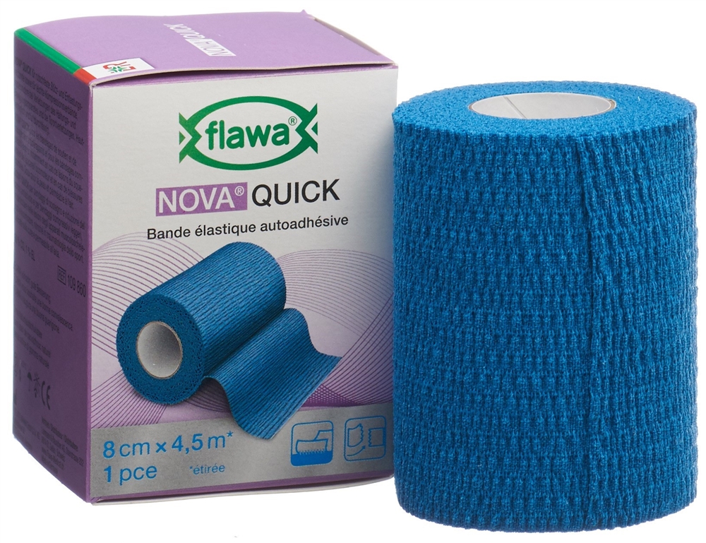 FLAWA Quick kohäsive Reissbinde<br>1 Stück, 8cmx4.5m, blau