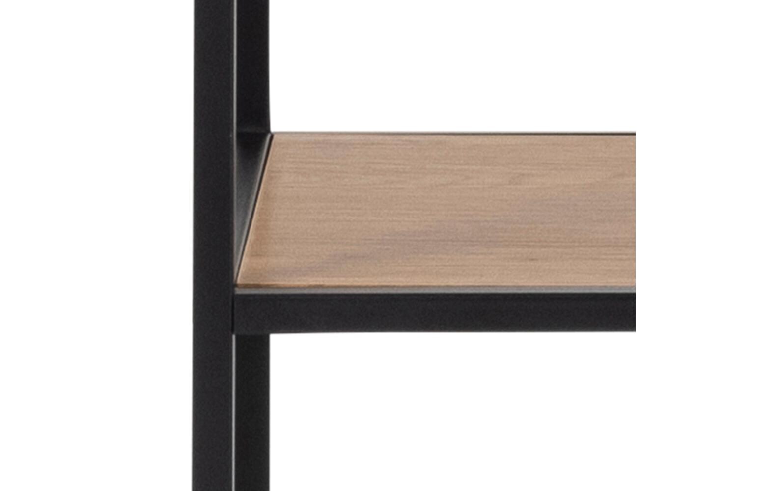 Regal Seaford 135 x 35 x 185 cm, Eiche/Schwarz<br>Bücherregal