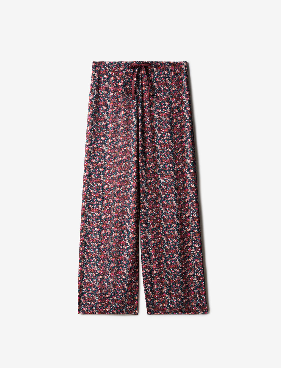 Pantalon large - valse rose dahlia