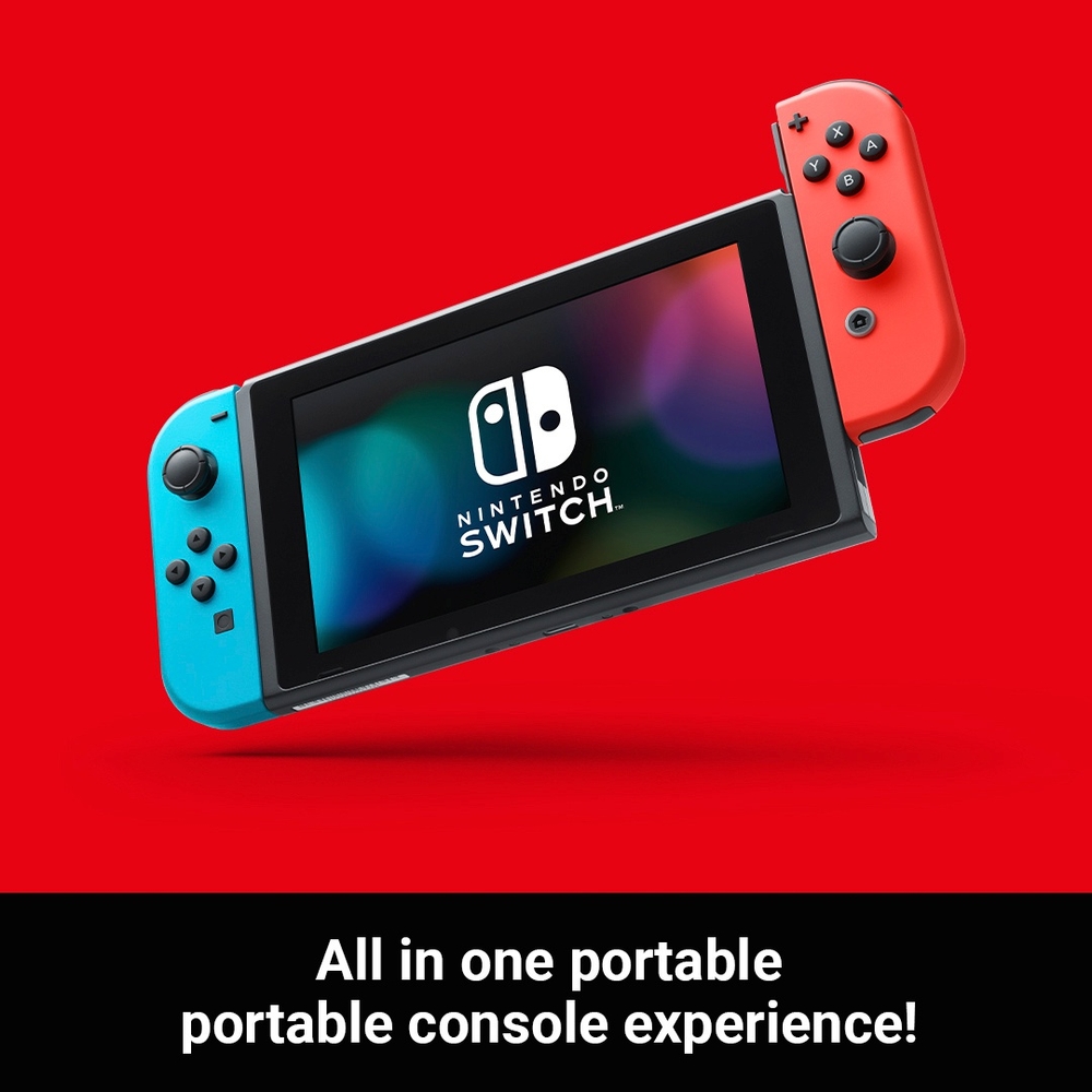 Nintendo Switch Neonrot/Blau mit verbesserter Akkulaufzeit