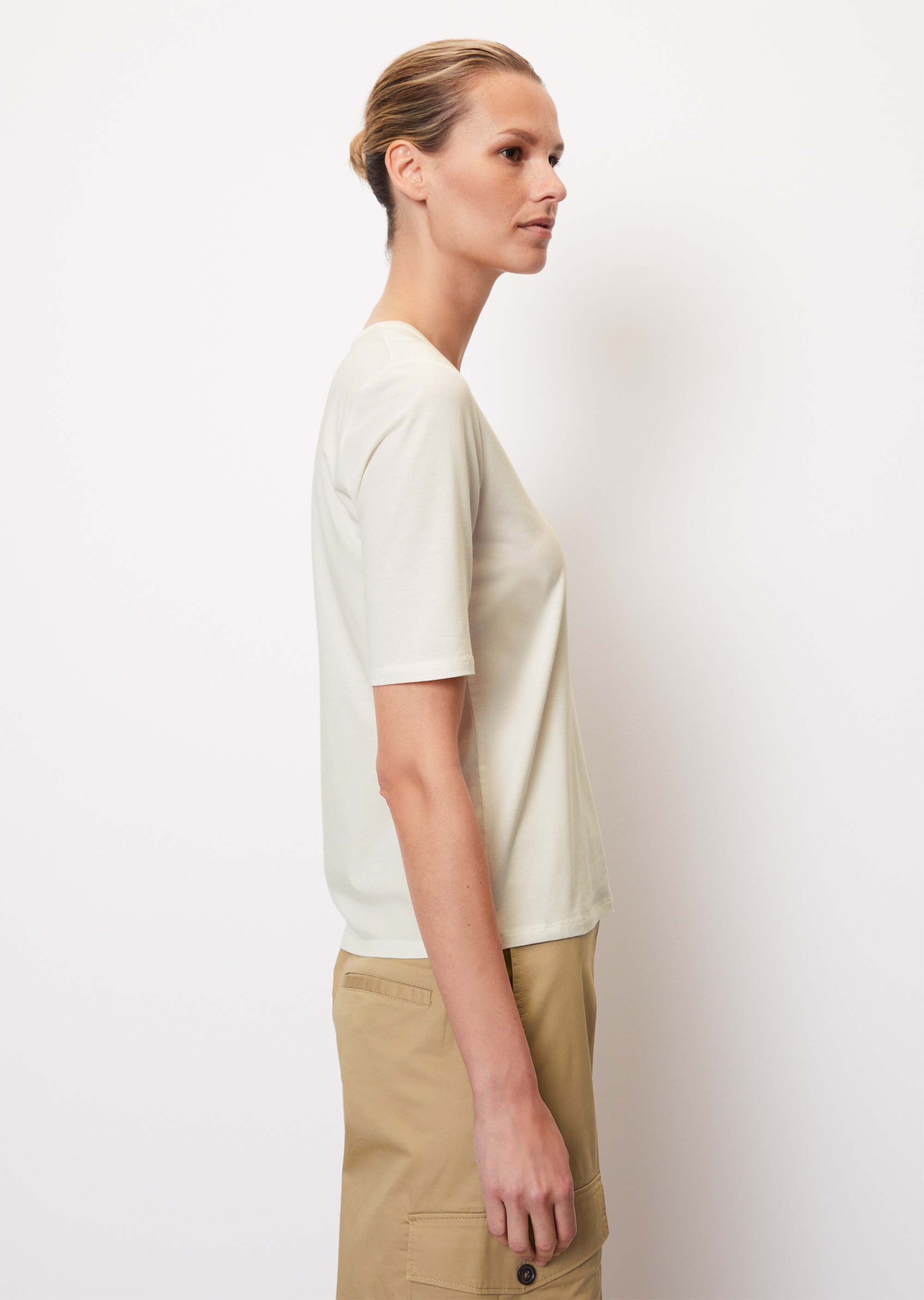 Basic T-Shirt slim aus stretchigem Modal-Organic-Cotton-Jersey