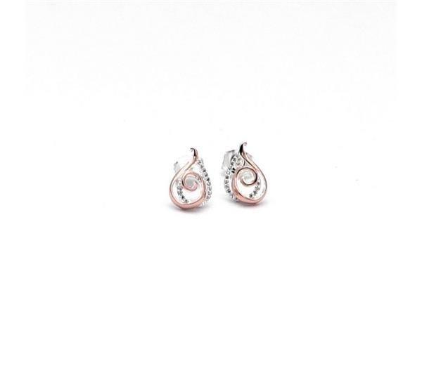 Unique And Co Ladies Unique And Co Sterling,Rose Gold,CZ Earrings