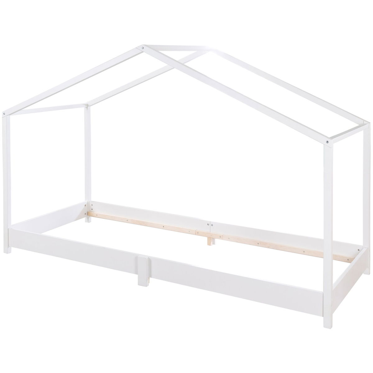 robaroba   Hausbett mit Rolllattenrost weiss 90x200cm