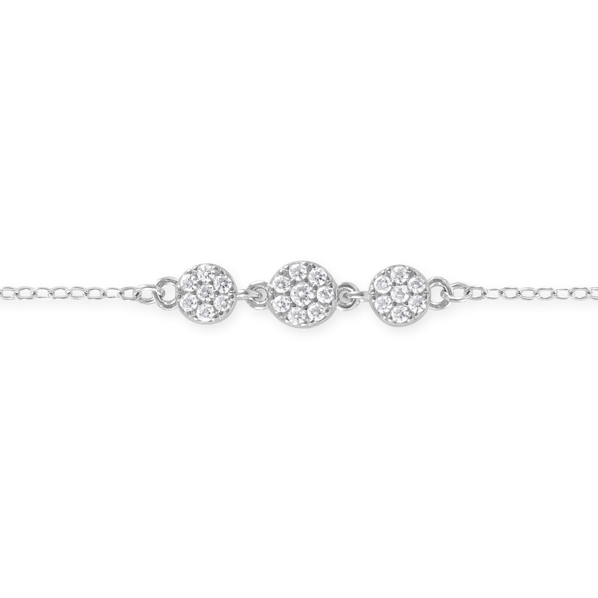 Bracelet en argent 925 rhodié avec oxydes de zirconium