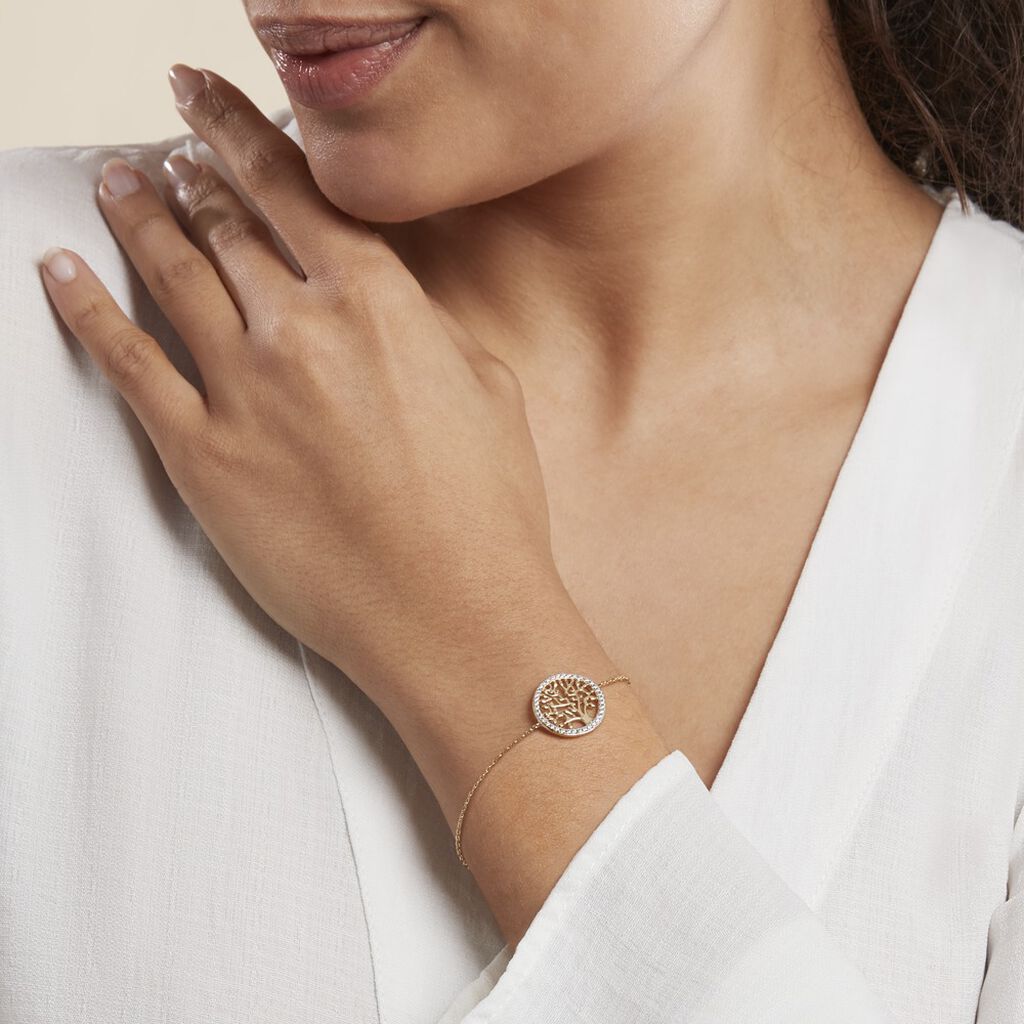 Bracelet Theolina Plaqué Or Jaune Oxyde De Zirconium