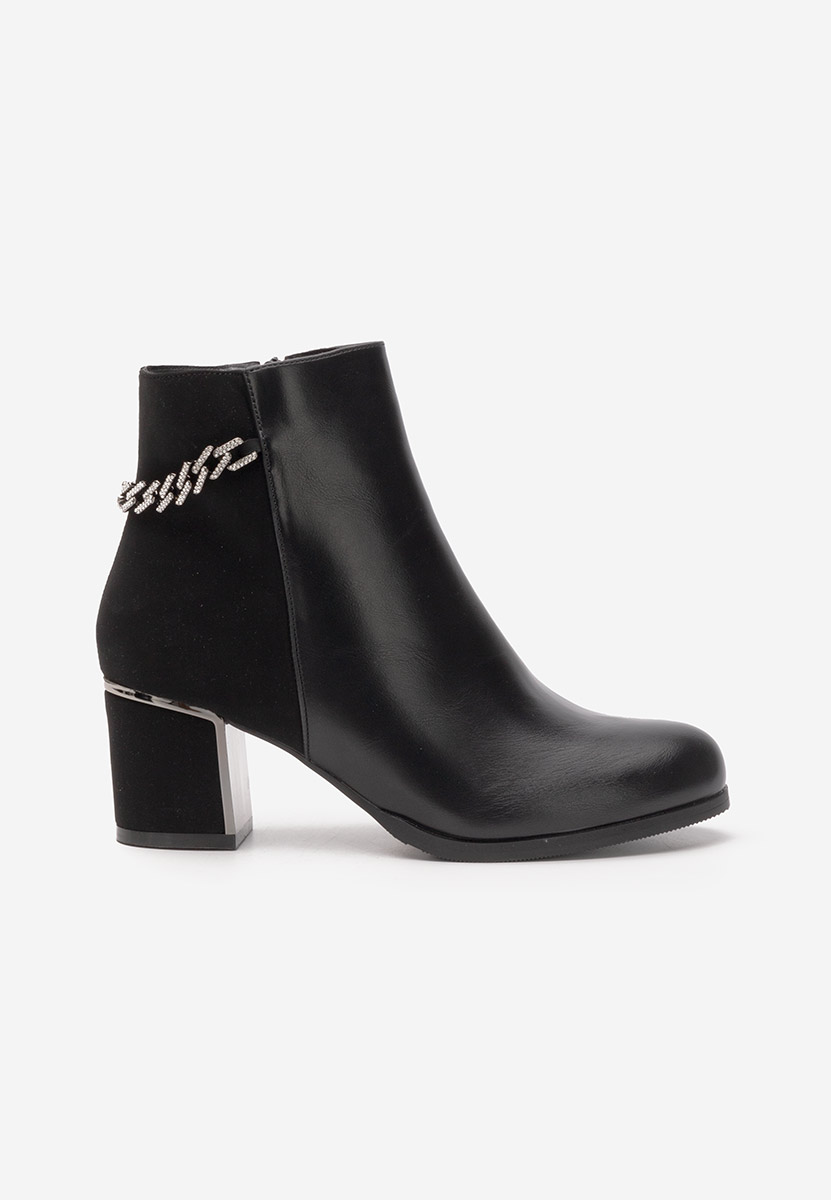 Bottines à gros talon noires Akilah