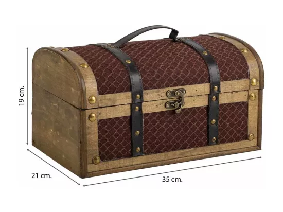 Coffre en bois marron 35x21x19h