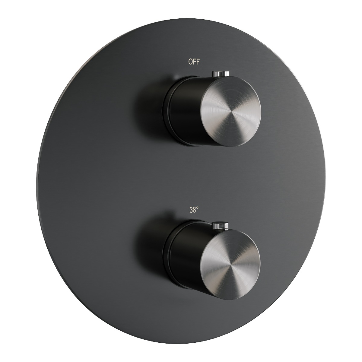 Brauer Gunmetal Edition 3-weg inbouwthermostaat rond gunmetal geborsteld PVD