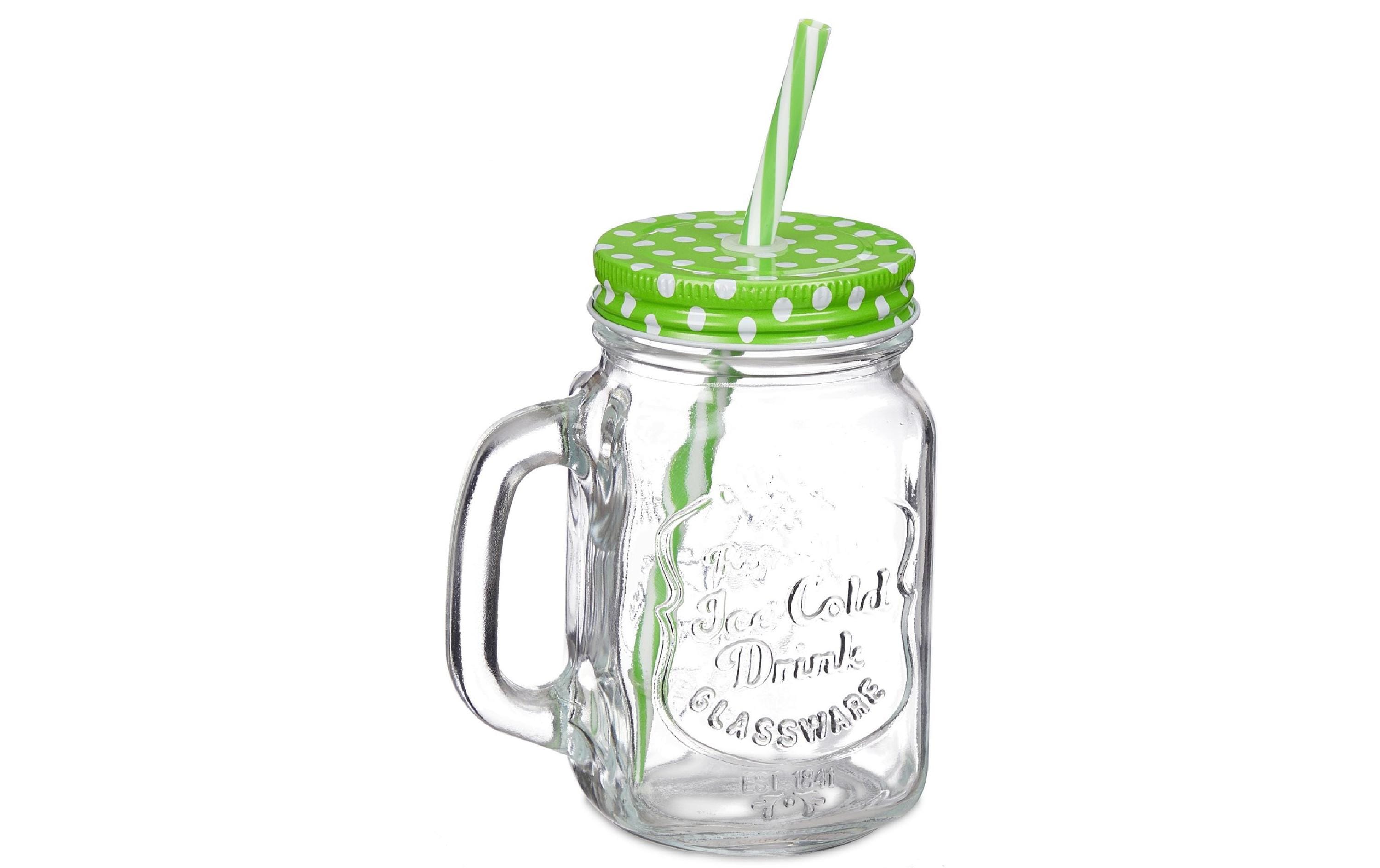 Trinkkrug Summer 500 ml, 8 Stück, MehrfarbigRetro-Gläser mit «Ice Cold Drink»-Aufschrift