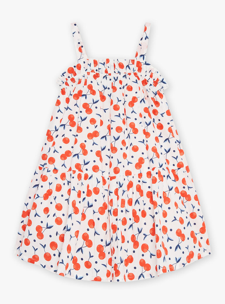 Robe écrue à imprimé cerise