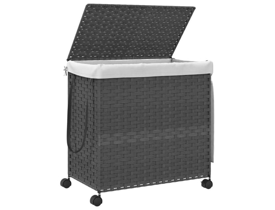 VIDAXL - Panier à linge avec roulettes gris 60x35x60,5 cm résine tres...