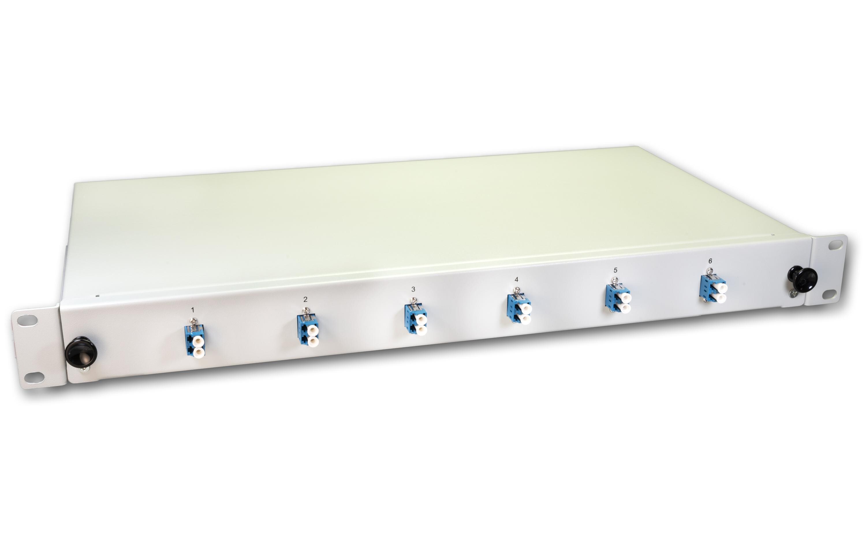 Spleissbox 12 Fasern, 6x DLC SM, 9/125µm OS2 Pigtail<br>LWL Spleissbox, 12 Fasern, 6x DLC Singlemode, 9/125µm OS2 G657.A1 Pigtail