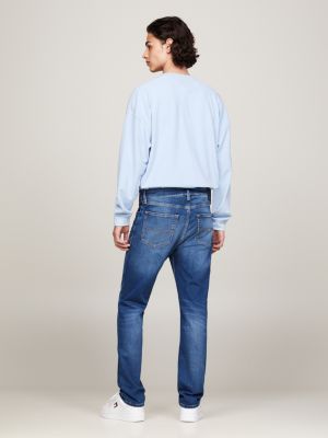 Calça jeans Ryan Straight Relaxed Fit com lavagem desbotada