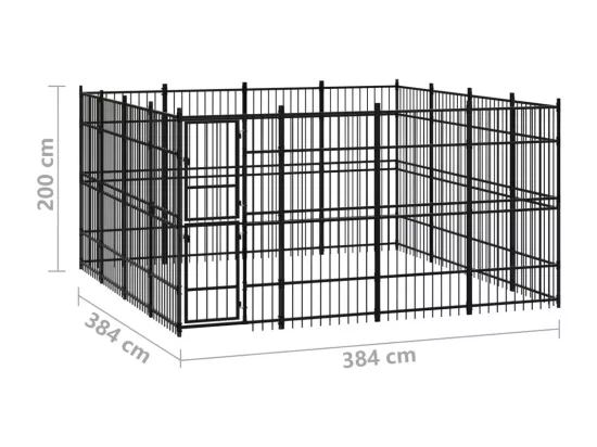 Chenil cage enclos pac noire 384 x 384 x 200 cm 02_0041793