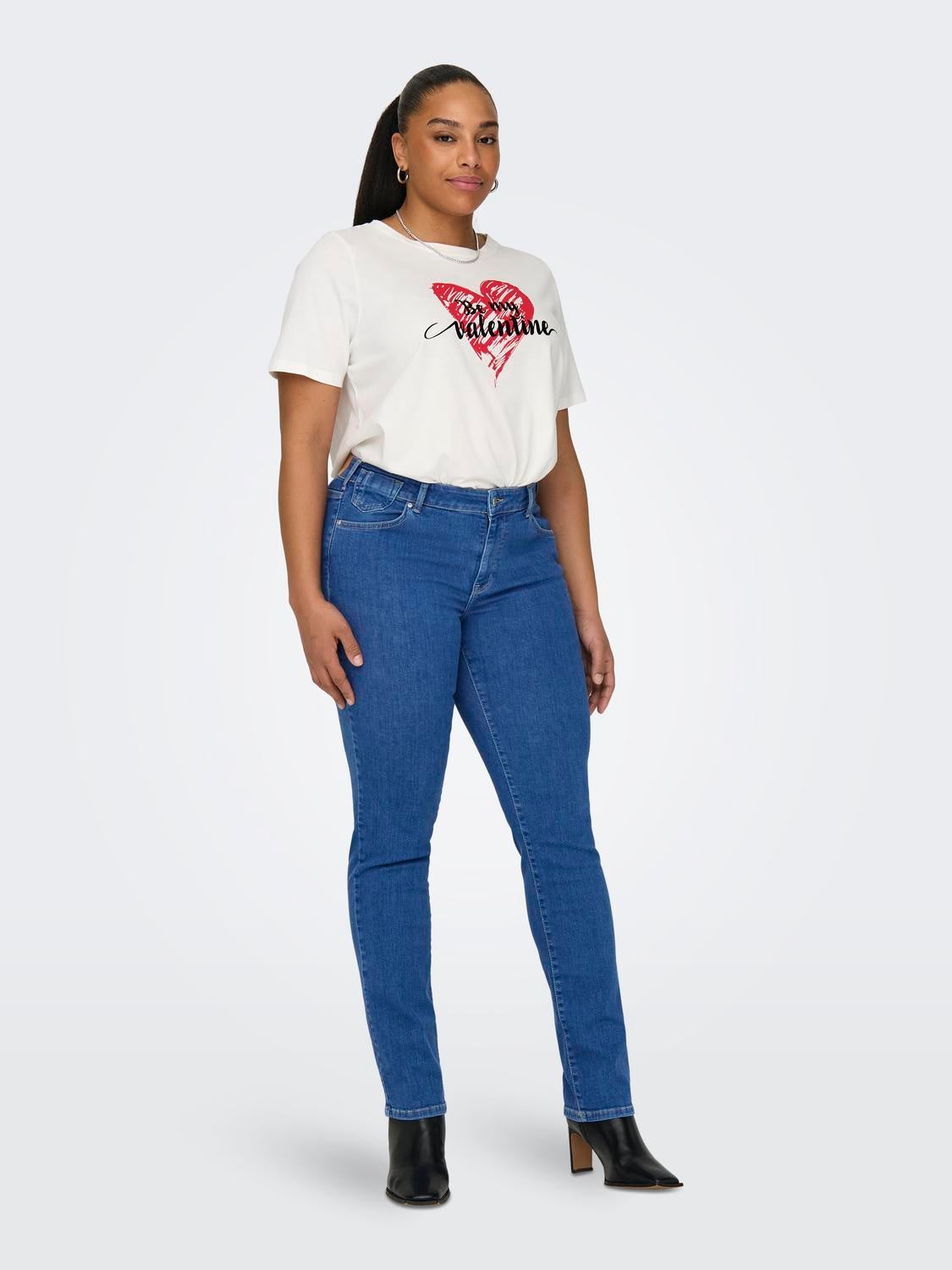 CARALICIA Mittlere Taille Gerade geschnitten Jeans Medium Blue Denim