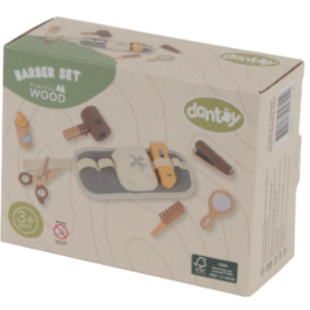 Køb Dantoy Barber Sæt Træ I Gaveæske 8 Dele
