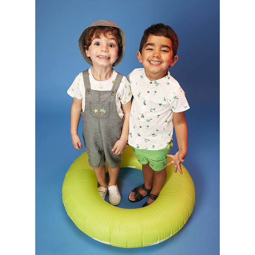 Ensemble 2 pièces avec chemise imprimée pour bébé garçon - Blanc