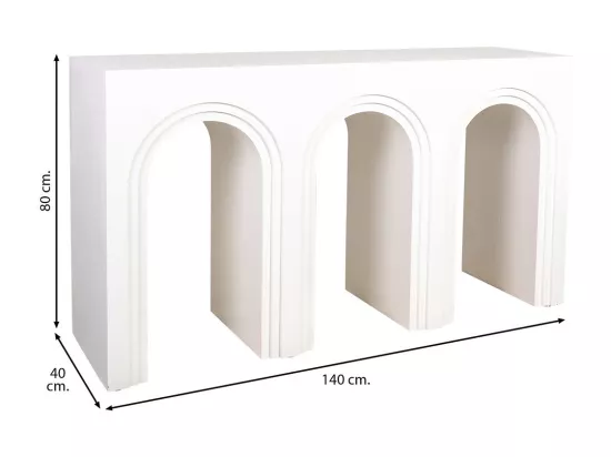 Hall en bois blanc 140x40x80