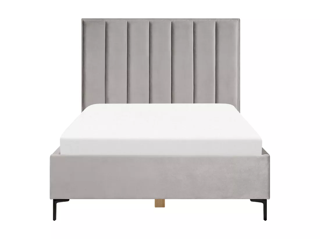 Ensemble de chambre Velours SEZANNE 140 x 200 cm Gris clair