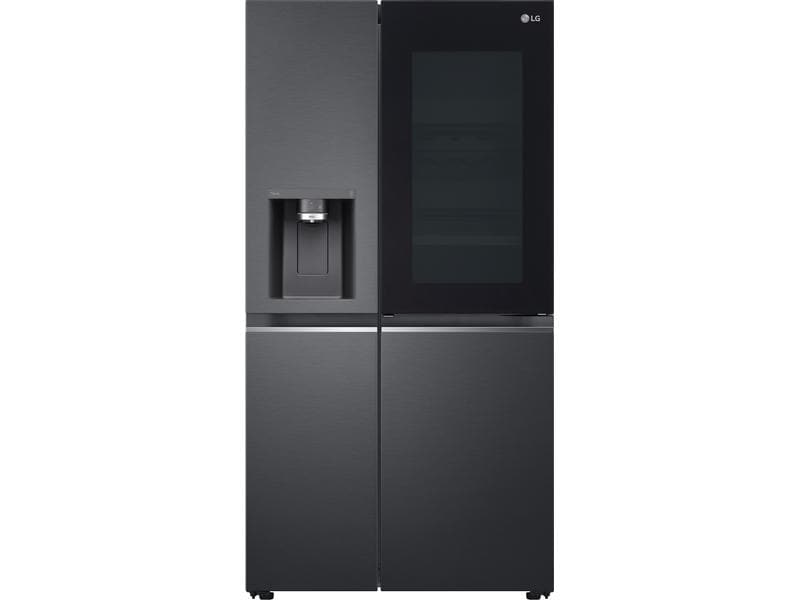 LG Foodcenter GSXV90MCDE Matte Black Steel Side by Side Kühlgerät mit Fenster und Innenbeleuchtung