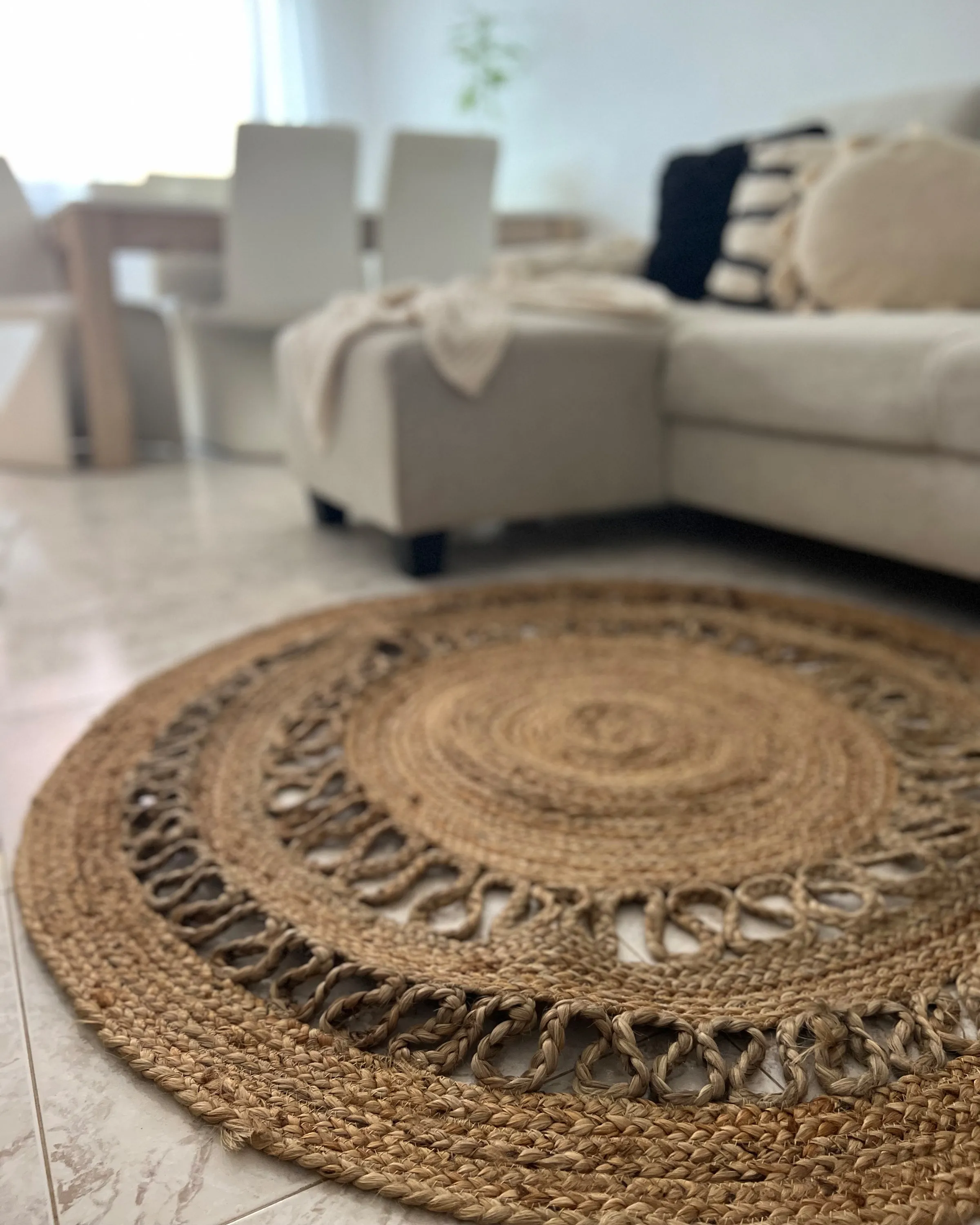 Vloerkleed DIKILI Beige ø 120 cm Jute