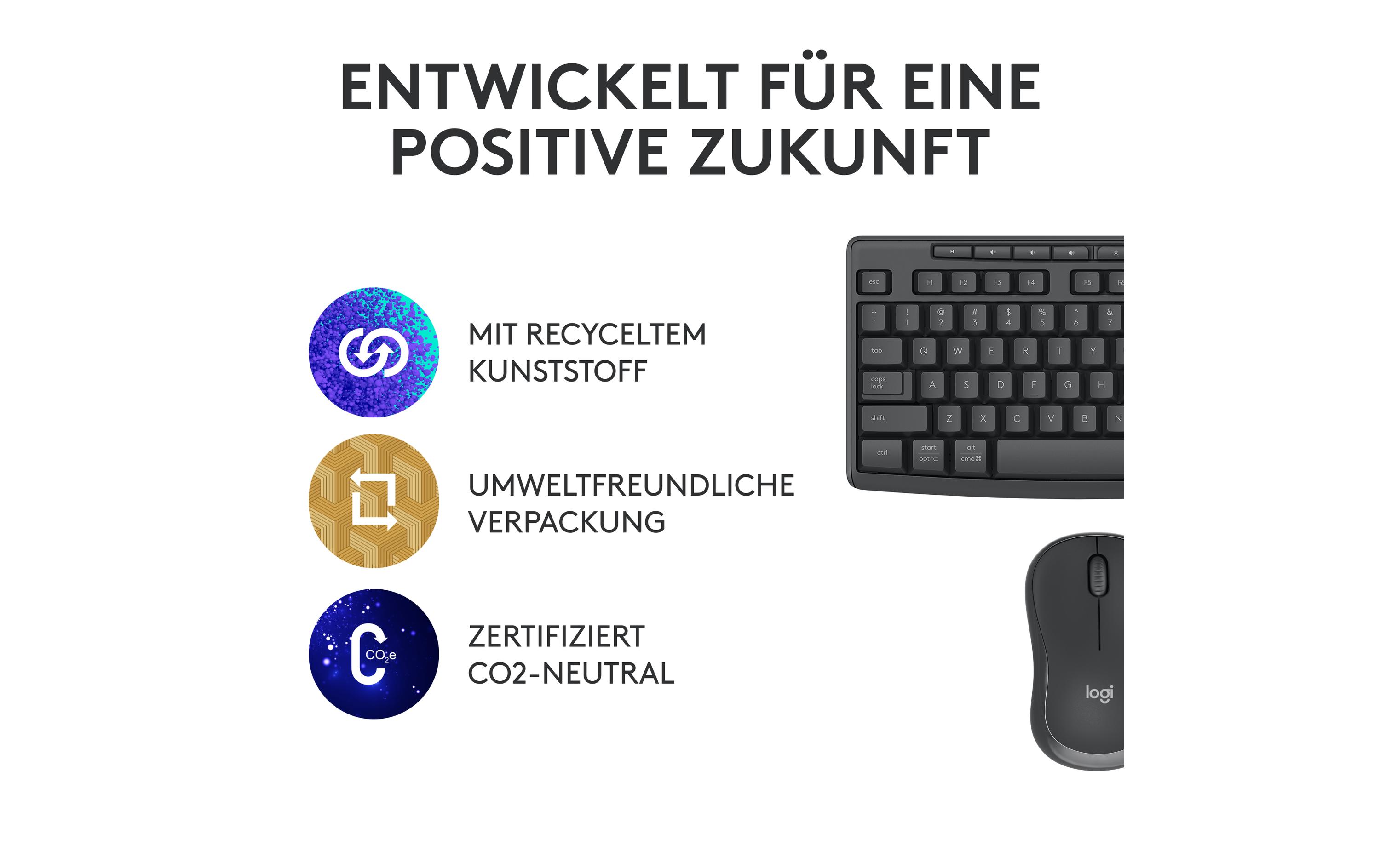 MK370 for BusinessKabellose Tastatur und geräuscharme Maus
