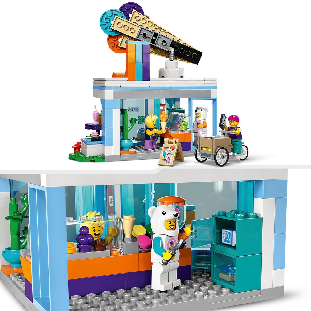 LEGO City 60363 Eisdielen-Spielset mit Spielzeugwagen und Fahrrad