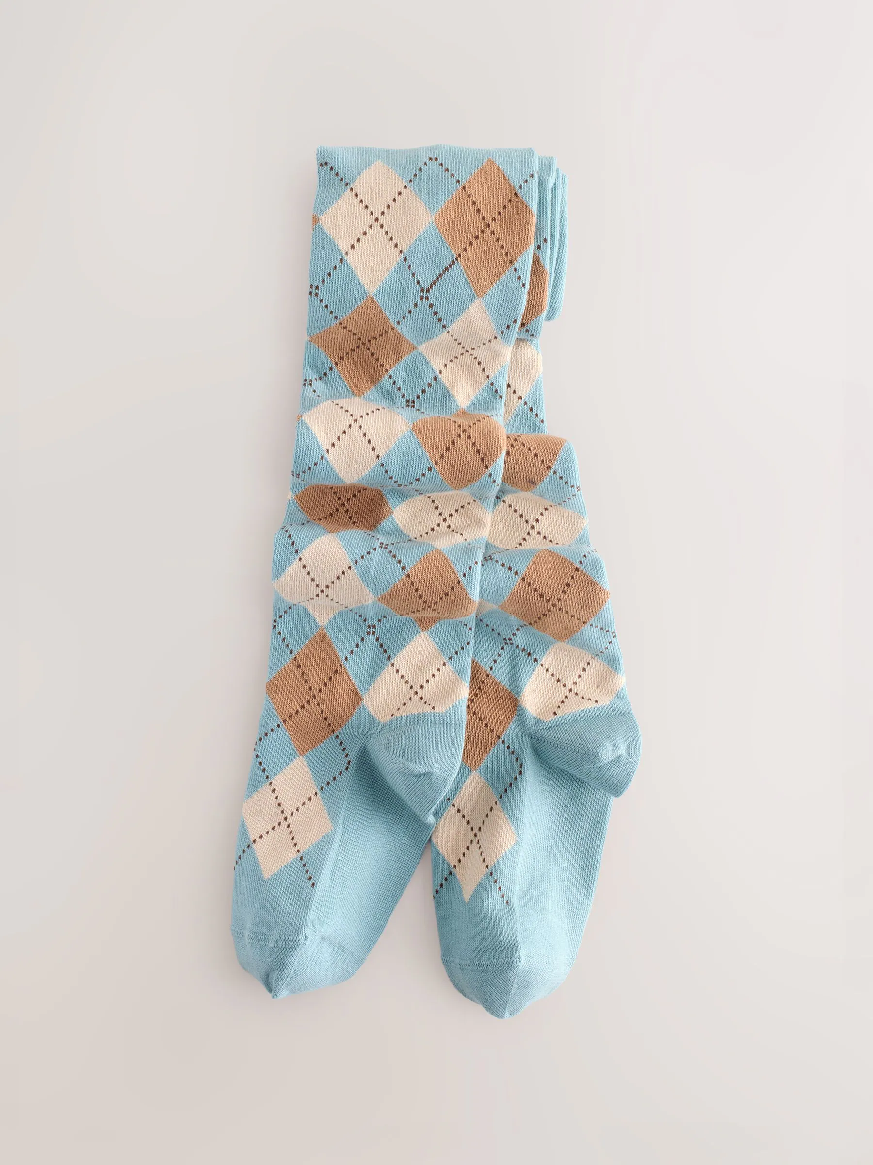Blauw - Katoenrijke argyle panty's