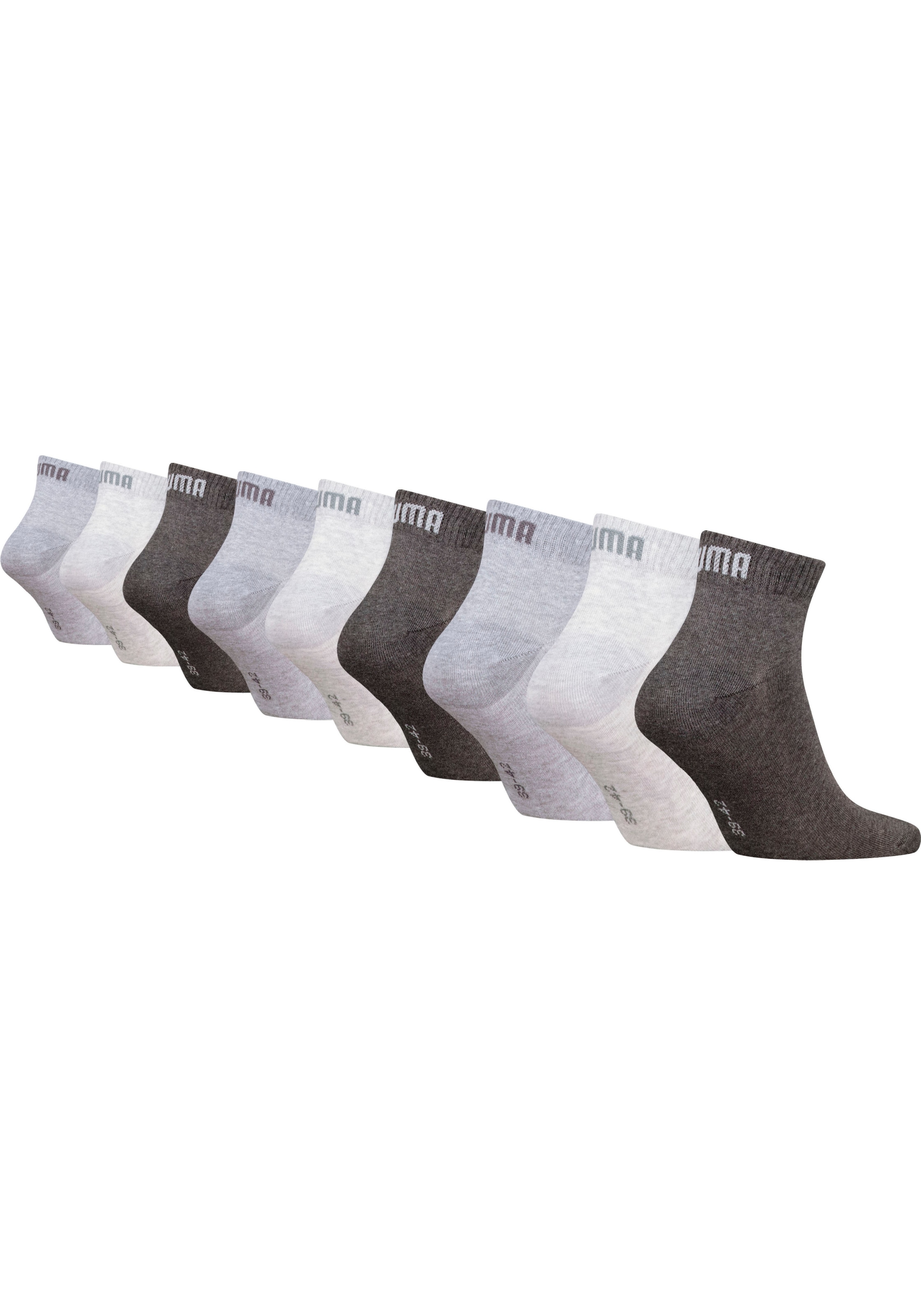 PUMA Kurzsocken »PUMA UNISEX QUARTER PLAIN 9P ECOM« 9 Paar tlg. mit Rippenbündchen, elastisch