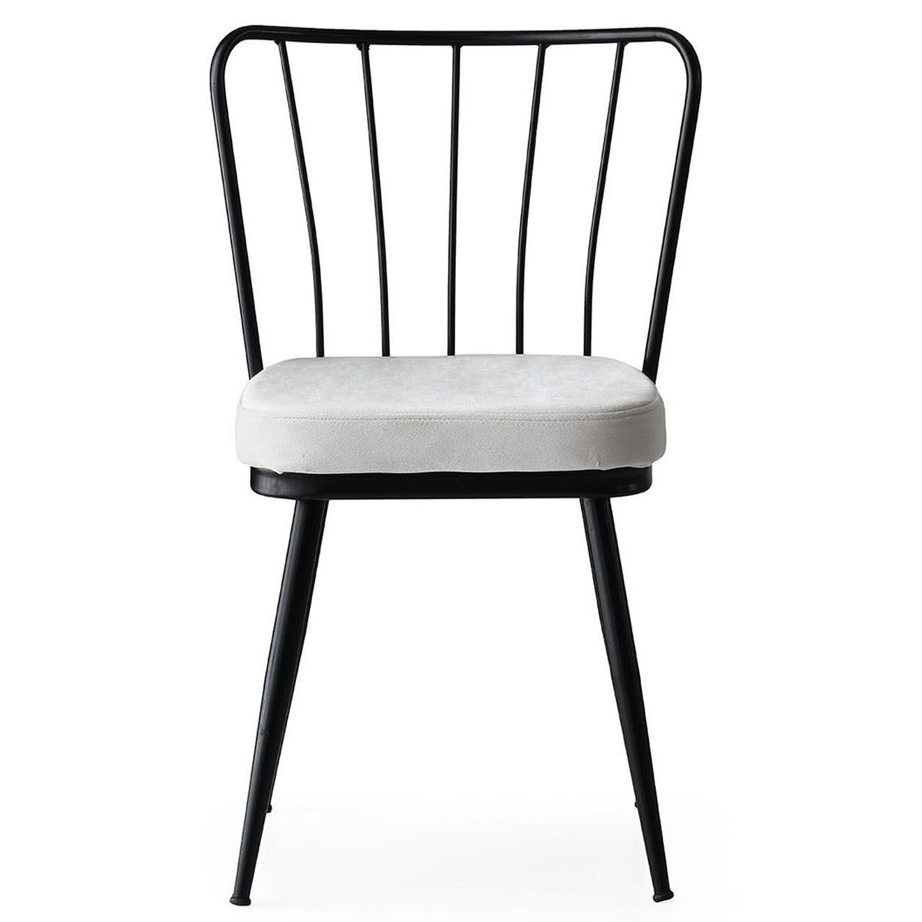 Homitis 4 chaises yildiz noir/blanc - 43x82x42 cm