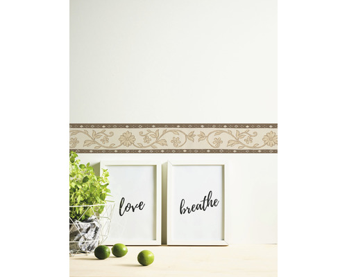 Rand 5241-71 Alleen Randen 9 Cappuccino Wijnstok crèmebruin 5 m x 13 cm