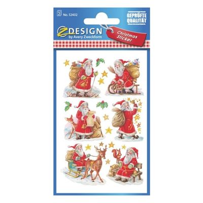 Avery - 12 stickers en sachet - 160x83x1 - père noël traditionnel