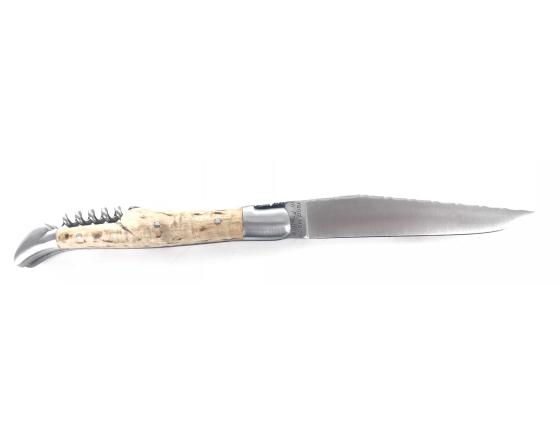 Laguiole Bouleau Guilloché - 2 mitres - 2 pièces Couteau de Poche - Laguiole par Fontenille Pataud