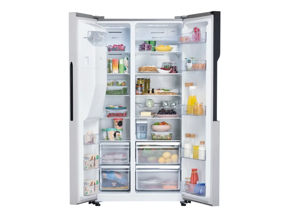 Gorenje NRS9182VX - Køleskab/fryser - side-by-side med vanddispenser, isdispenser - bredde: 90.8 cm - dybde: 67.9 cm - højde: 179.3 cm - 562 liter - Klasse E - rustfrit stål