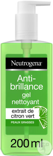 Neutrogena Anti-Brillance Citron Vert Gel Nettoyant Extrait De Citron Vert Peaux Grasses 200ml