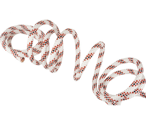 Passat Mamutec polyester touw, wit/rood, Ø 6 mm, verkocht per meter