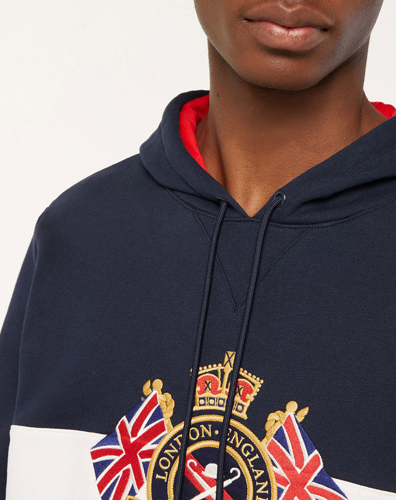 Hackett London Sweat Hoodie Blason bleu marine