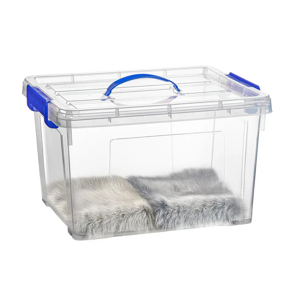 Plasticforte Opbergbox met deksel - blauw - 23.5L - kunststof